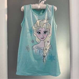 Disney’s Frozen Turquoise Tank Top with Elsa Graphic w sparkle snowflake cape